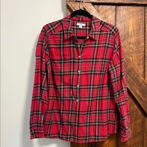 Croft & Barrow Vibrant Red Plaid Button Down Shirt